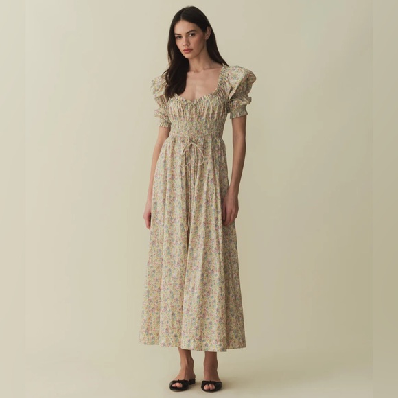 Doen ISCHIA DRESS -- CHRYSANTHEMUM SKY FLORAL - Picture 1 of 11